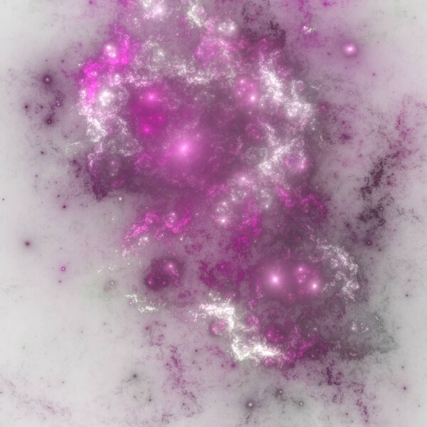 Light purple fractal nebula, digital artwork for creative graphic design