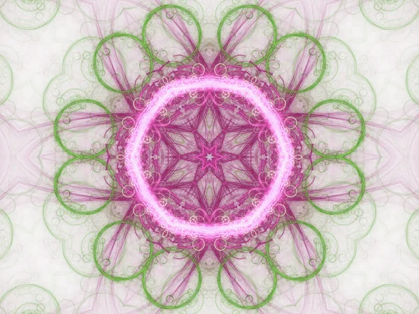 Fraktal yıldız Mandala, yaratıcı grafik tasarım için dijital sanat şeklinde — Stok fotoğraf