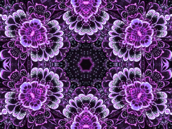 Mandala fractal sin costura púrpura, obra de arte digital para el diseño gráfico creativo — Foto de Stock