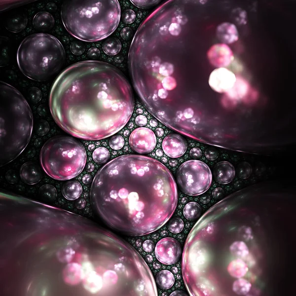 Donker paars fractal bubbels, digitale kunst voor creatieve grafisch ontwerp — Stockfoto