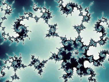 Turkuaz fraktal girdap deseni, yaratıcı grafik tasarım için dijital sanat