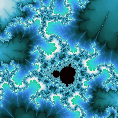 Spiraller ile mavi mandelbrot fraktal yaratıcı grafik tasarım için dijital sanat