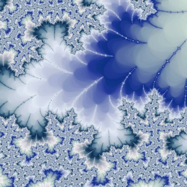 Abstract blue fractal pattern, digital artwork for creative graphic design clipart