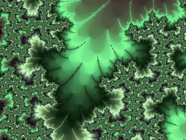 Фрактальный рисунок зеленой природы, цифровое искусство для творческого графического дизайна — стоковое фото