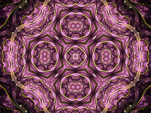 Roze naadloos fractal mandala, digitale kunst voor creatieve grafisch ontwerp — Stockfoto