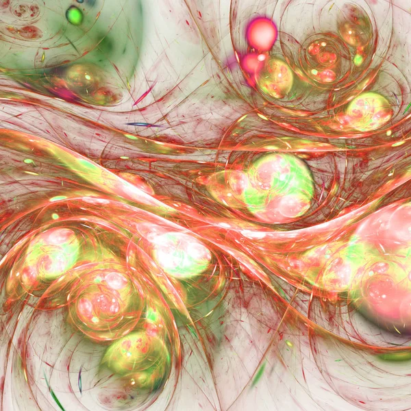 Patrón de flujo fractal rojo y verde, ilustraciones digitales para un diseño gráfico creativo —  Fotos de Stock