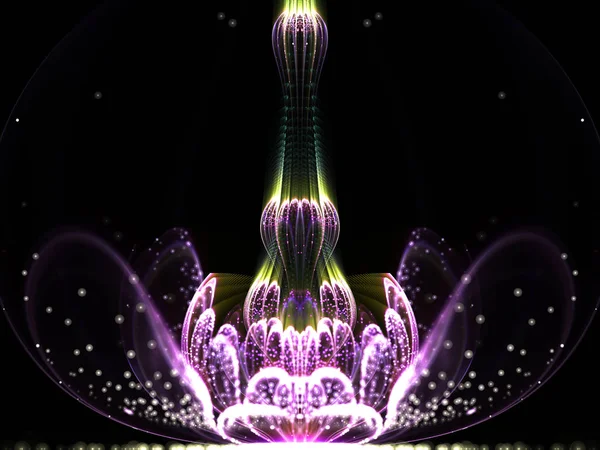 Dunkelrosa fraktale Blume, digitales Kunstwerk für kreatives Grafikdesign — Stockfoto