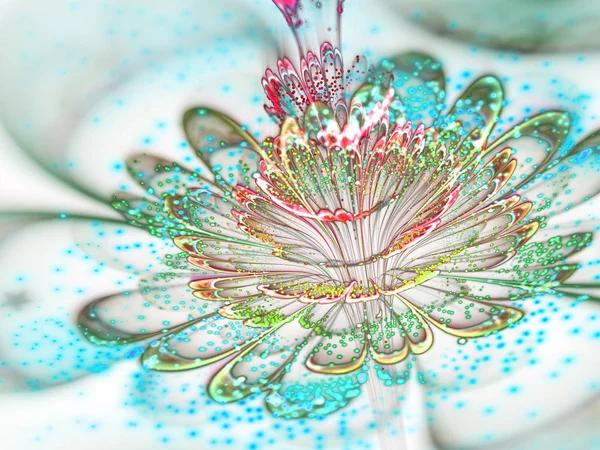 Açık renkli fraktal çiçek, yaratıcı grafik tasarımı için dijital sanat çalışması — Stok fotoğraf