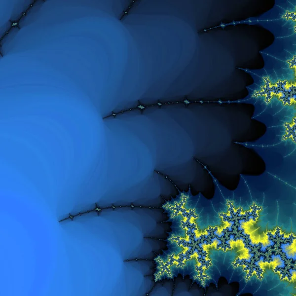 Modèle fractal bleu foncé, illustration numérique pour la conception graphique créative — Photo