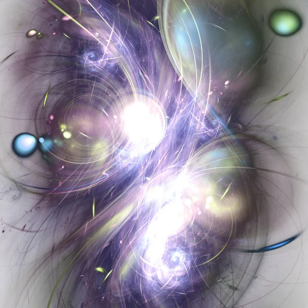 Curvas fractais de luz violeta lisa, arte digital para design gráfico criativo — Fotografia de Stock