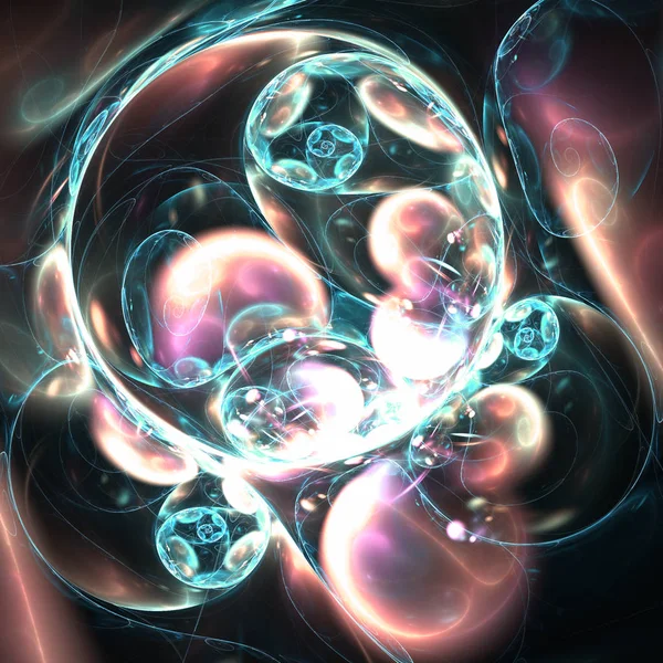 Γυαλιστερό λαμπερά fractal σφαίρα, ψηφιακά έργα τέχνης για δημιουργική Γραφιστικής — Φωτογραφία Αρχείου