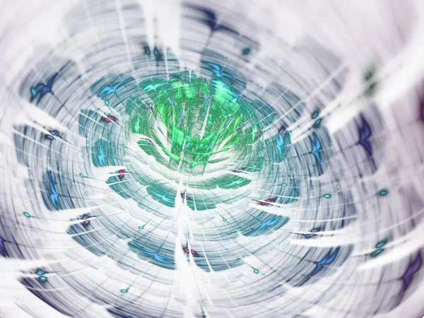 Fleur fractale bleu clair et vert, illustration numérique pour la conception graphique créative — Photo