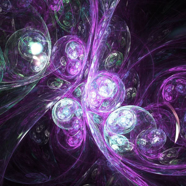 Purple fractal spheres, digital artwork for creative graphic design — Stock Photo, Image