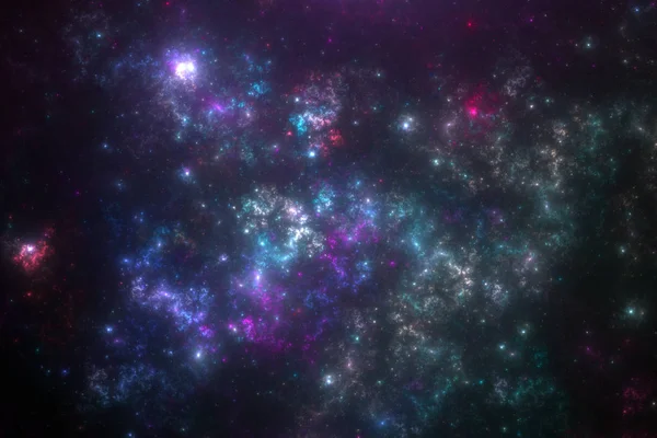 Galáxia fractal colorida, obra de arte digital para design gráfico criativo — Fotografia de Stock