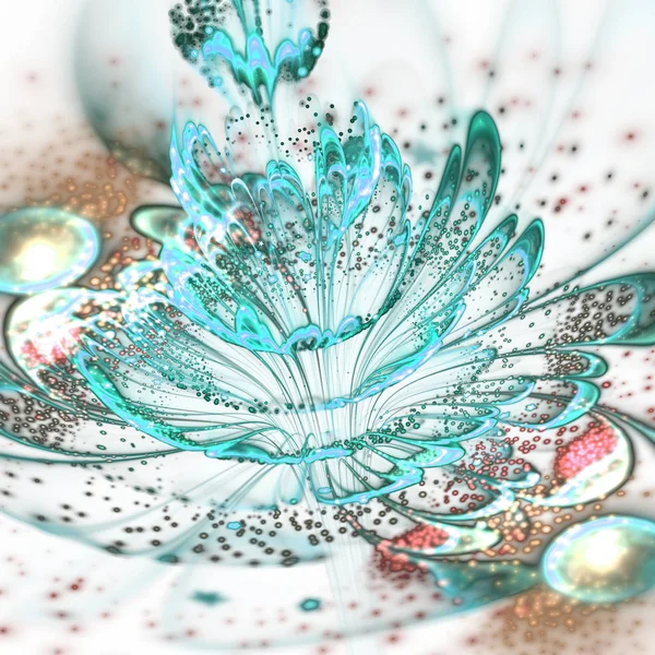 빛 빛나는 프랙탈 꽃, 크리에이 티브 그래픽 디자인에 대 한 디지털 아트 워크 — 스톡 사진