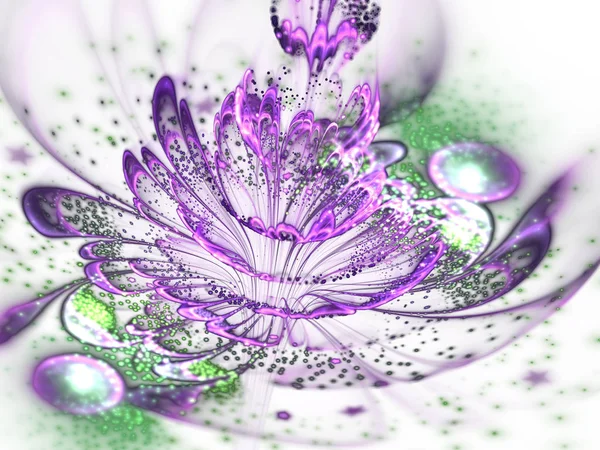 Flor fractal púrpura claro, obra de arte digital para un diseño gráfico creativo — Foto de Stock