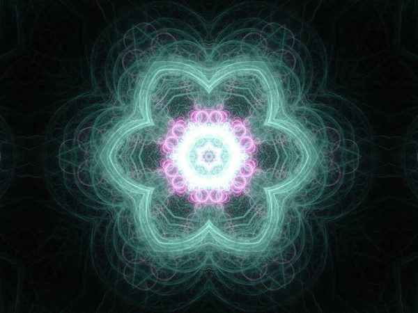 Mandala fractal en forma de flor, obra de arte digital para el diseño gráfico creativo —  Fotos de Stock