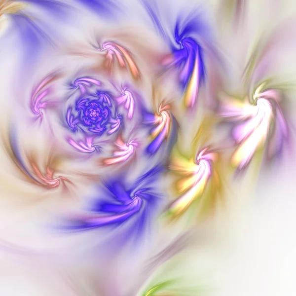 Light and soft colorful fractal spiral, digital artwork for creative graphic design — Stock Photo, Image