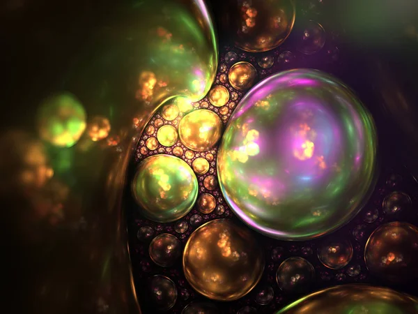 Красочные фрактальные пузыри, цифровые произведения искусства для творческого графического дизайна — стоковое фото