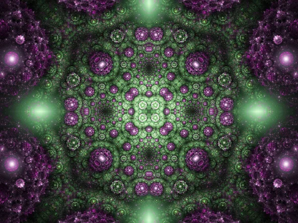 Mandala fractal abstracto con burbujas, obra de arte digital para el diseño gráfico creativo Fotos De Stock