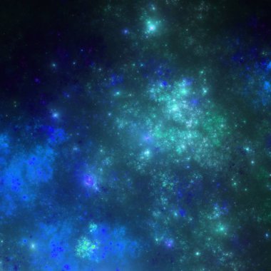 Koyu mavi fraktal Bulutsusu, yaratıcı grafik tasarım için dijital sanat