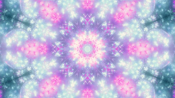 Light and soft pastel fractal mandala, digital artwork for creative graphic design — Stock Photo, Image