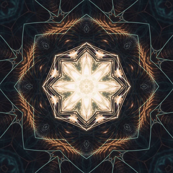 Mandala fractal abstrato, obra de arte digital para design gráfico criativo — Fotografia de Stock