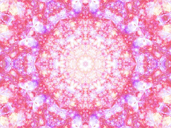 Lekka fraktalna Mandala kwiatowa, cyfrowa grafika do kreatywnego projektowania graficznego — Zdjęcie stockowe