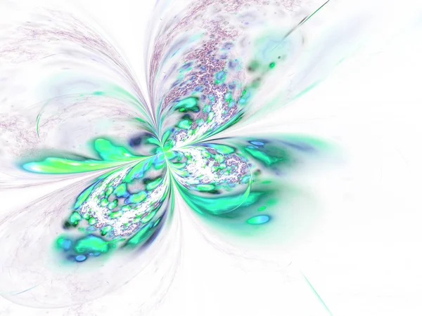 Lysegrønn fraktalsommerfugl, digital kunst for kreativ utforming – stockfoto