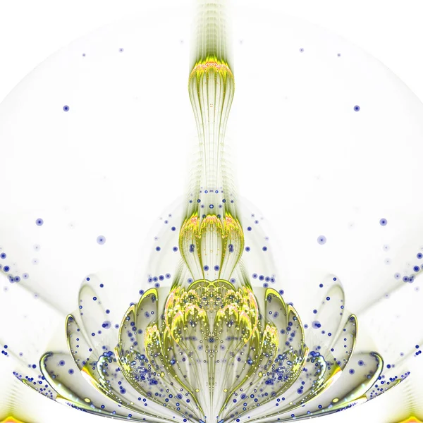 Yellow fractal flower, digital artwork for creative graphic design — Stock Photo, Image