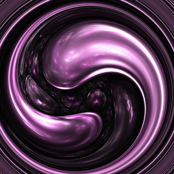 Pink glossy fractal swirls, digital artwork for creative graphic design — Stock Photo, Image