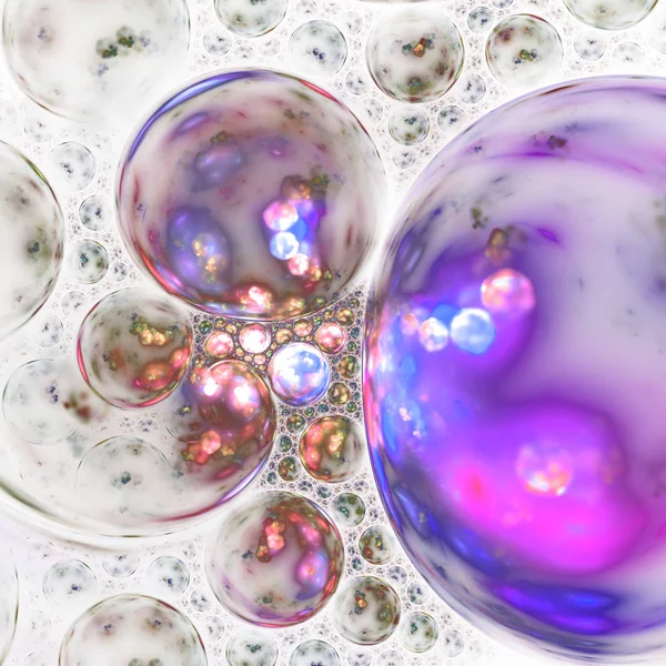 Фиолетовые фрактальные мыльные пузыри, цифровые произведения искусства для творческого графического дизайна — стоковое фото