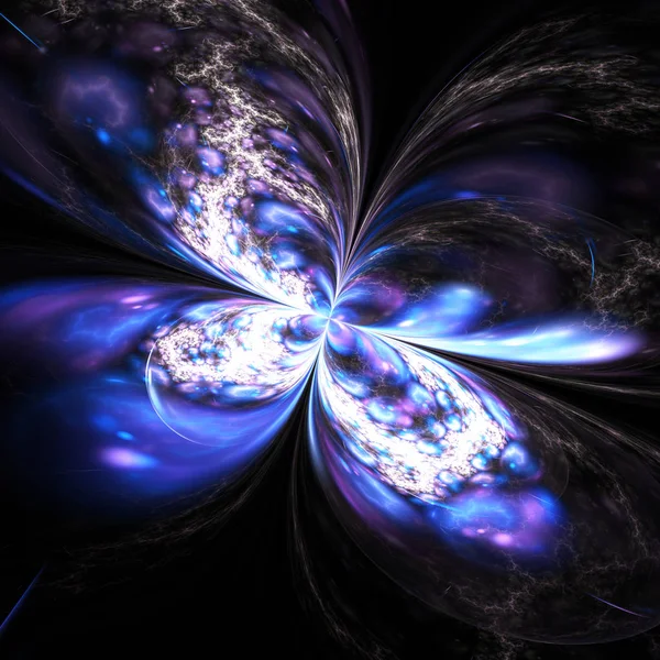 Mariposa o flor fractal azul oscuro, obra de arte digital para un diseño gráfico creativo Imagen De Stock