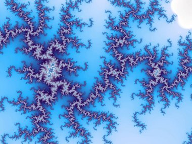 Açık mavi fraktal kıvrımlı doku, yaratıcı grafik tasarımı için dijital sanat çalışması