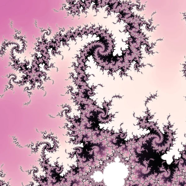 Giros fractales de color rosa claro, obras de arte digitales para un diseño gráfico creativo — Foto de Stock