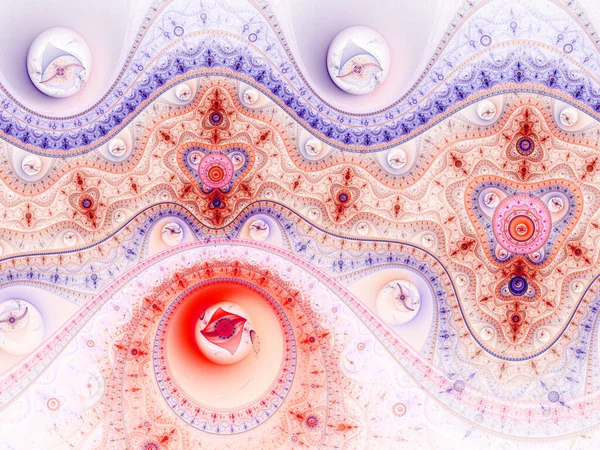 Red and purple fractal clockwork, digital artwork for creative graphic design — Stock Photo, Image