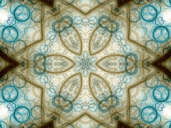 Luz desbotada mandala fractal, arte digital para design gráfico criativo — Fotografia de Stock