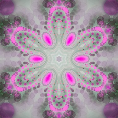 Açık pembe fraktal mandala, yaratıcı grafik tasarımı için dijital sanat çalışması