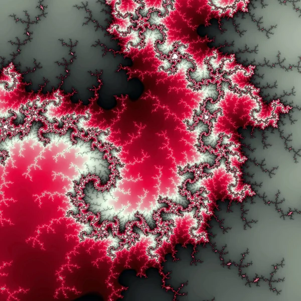 Spirale fractale rouge vif, illustration numérique pour la conception graphique créative — Photo