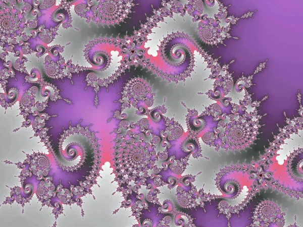 Pink fractal swirls, digital artwork for creative graphic design — Stock Photo, Image