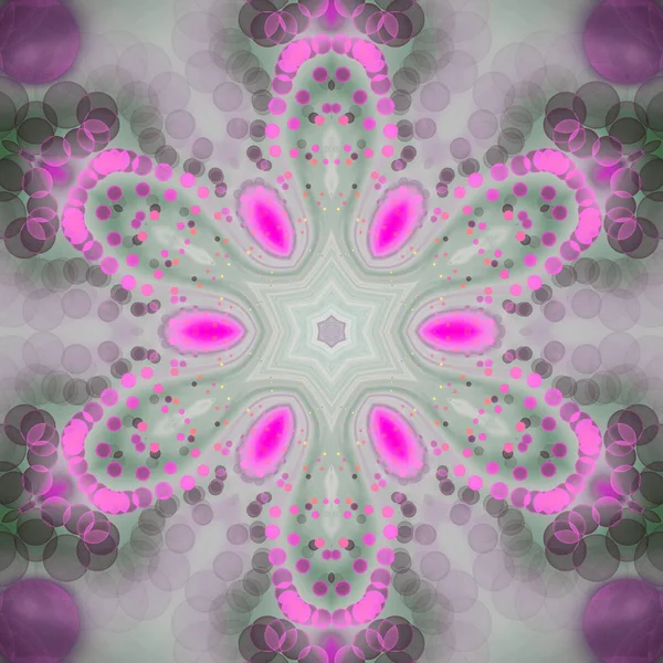 Mandala frattale rosa chiaro, opere d'arte digitali per la grafica creativa — Foto Stock