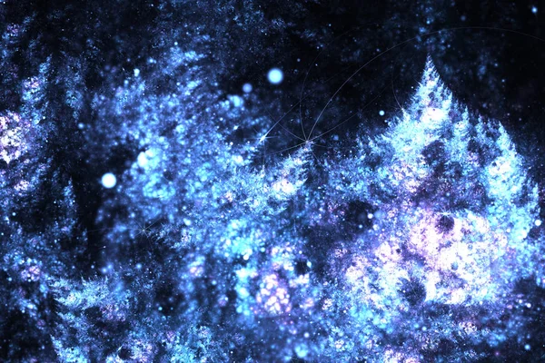 Ciemny zimowy krajobraz fraktalny, grafika cyfrowa do kreatywnego projektowania graficznego — Zdjęcie stockowe