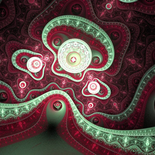 Relógio fractal abstrato, obra de arte digital para design gráfico criativo — Fotografia de Stock