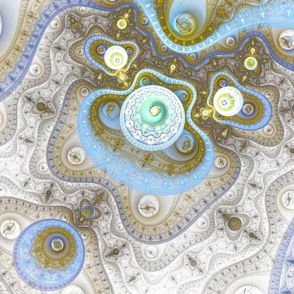 Lichte steampunk fractal textuur, digitaal artwork voor creatief grafisch ontwerp — Stockfoto