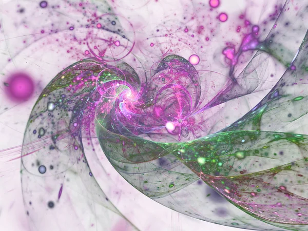 Espiral Fractal Púrpura Verde Obra Arte Digital Para Diseño Gráfico —  Fotos de Stock