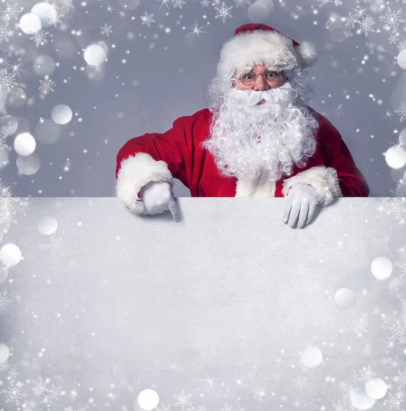 Babbo Natale con banner — Foto Stock