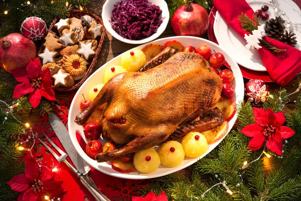 Christmas roast duck — Stok Foto