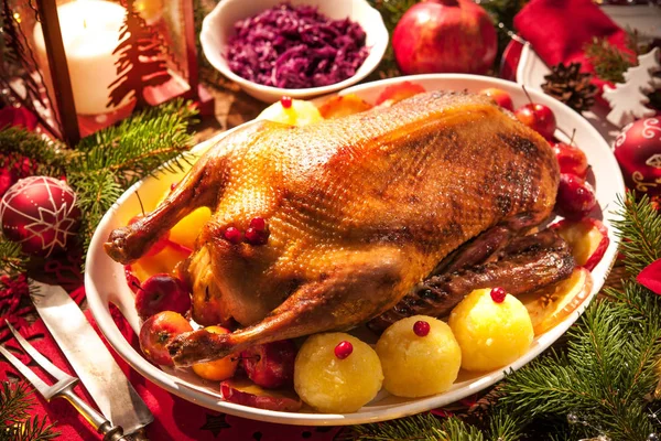 Christmas roast duck — Stock Photo, Image