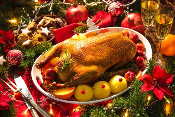 Christmas roast duck — Stok Foto