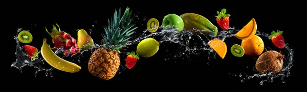 Fruits with water splash